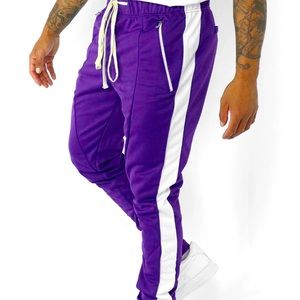 NWT!!! Mens stylish/ premium track pants w/ side stripe; Size Small
